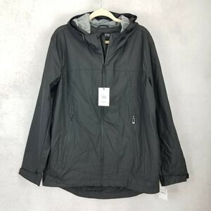 NWT Noize Theo Rain Jacket Hooded Raincoat Waterproof Black Windbreaker Mens L